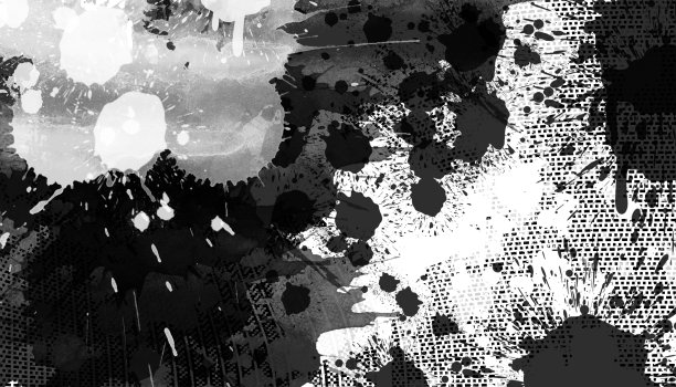 肮脏粗糙的垃圾覆盖黑白背景空白空白模板设计元素图片下载