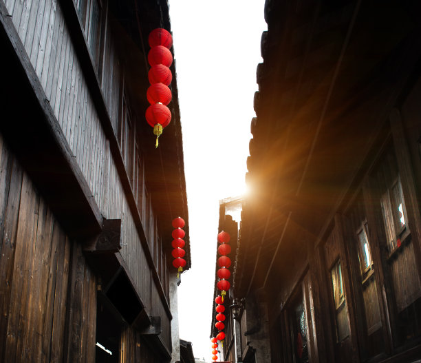 中国无锡当口古镇的小巷图片下载