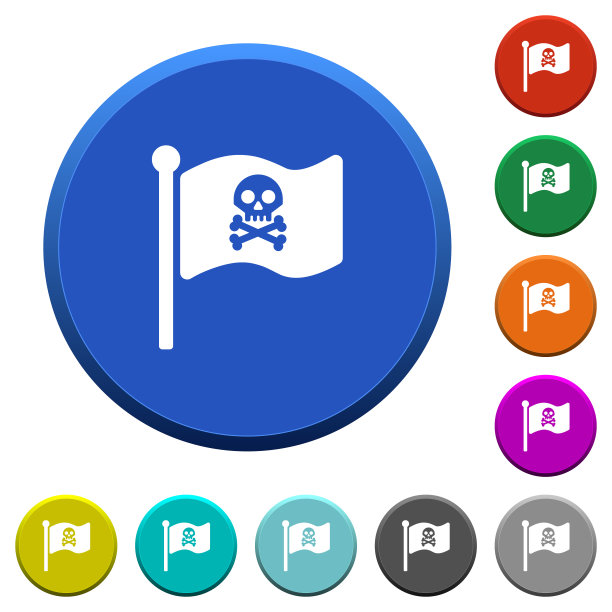 海盗旗斜面按钮图片下载