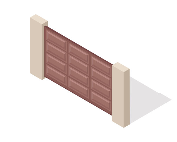 金属门矢量图标在等距投影图片下载
