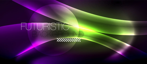 发光的霓虹灯波背景图片下载