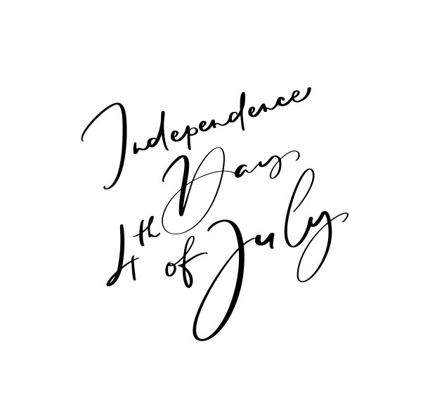 手绘矢量字母文本独立日4月7日。贺卡、海报、t恤等插画书法短语设计图片下载