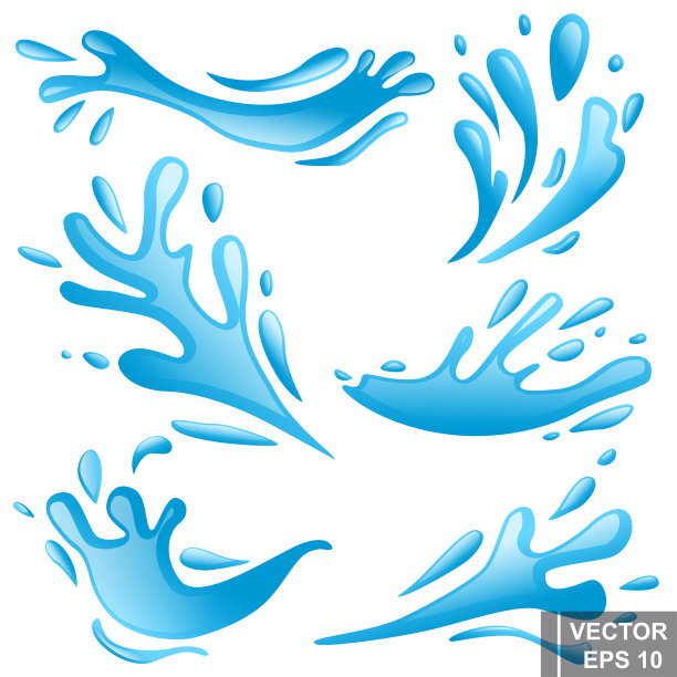 飞溅的水。泼水节的喷雾。冲洗。波。水。为你的设计。图片下载