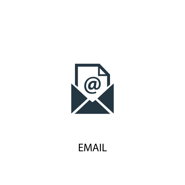 电子邮件创意图标。简单元素说明图片下载