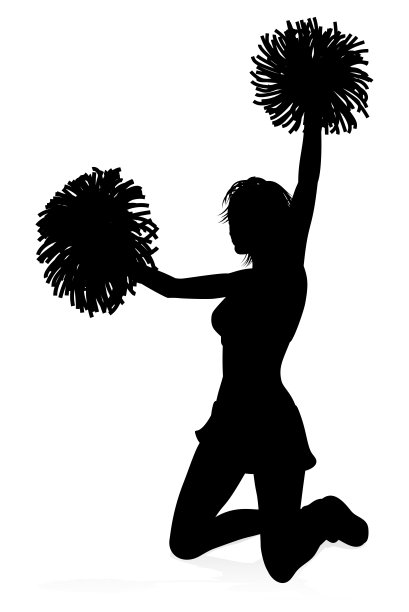 啦啦队长Pom Poms剪影图片下载