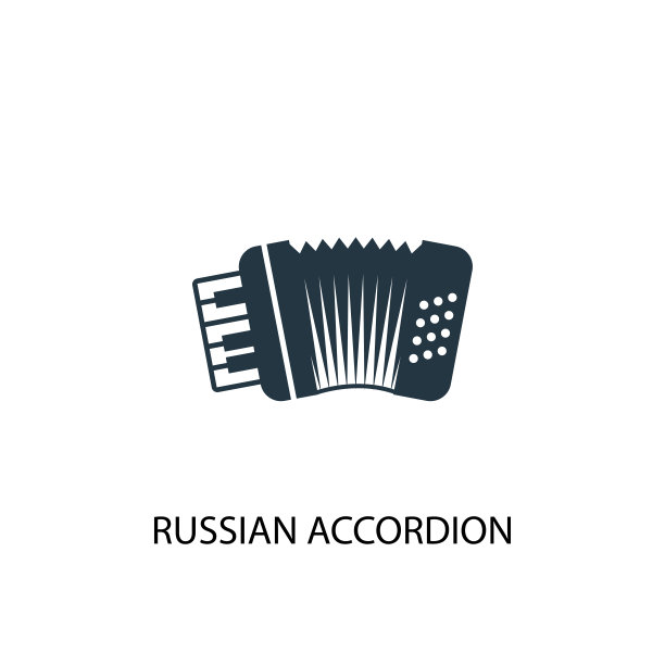 俄罗斯手风琴图标。简单元素说明图片下载