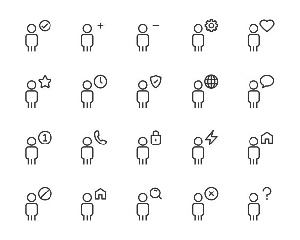 人物图标集，如人口、人类、男人、联系人、群组、添加朋友、团队图片下载