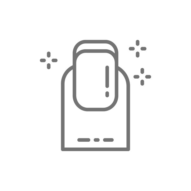 法式美甲，方形指甲线图标。图片下载