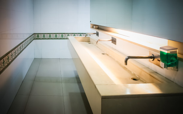 女卫生间洗手水槽，背景图片下载