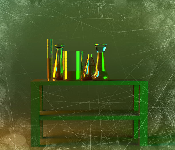 实验室和生物危害研究，分析和测试容器的液体在桌子上。病毒和细菌图片下载