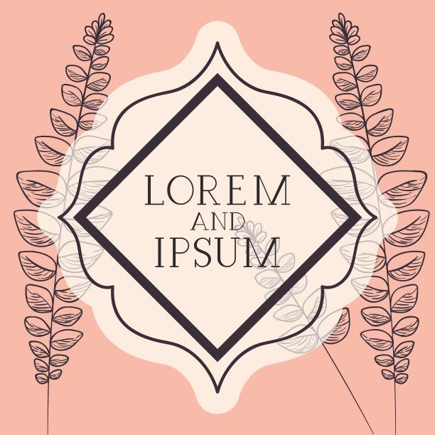 画有树枝和树叶的维多利亚式框架图片下载