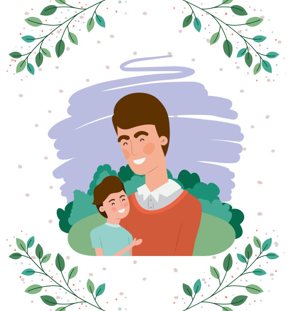 父亲与儿子的父亲节贺卡图片下载