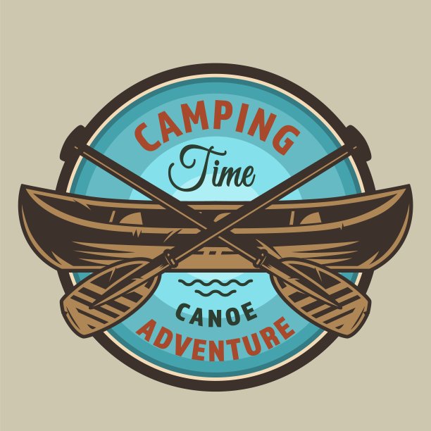 复古夏日休闲彩色圆形徽章图片下载