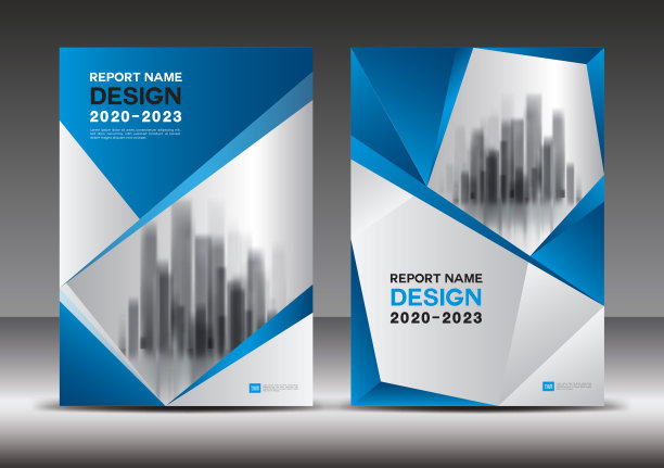 蓝色封面设计模板，年度报告矢量插图，书籍封面布局，小册子，海报，商业小册子传单，广告，公司简介，杂志广告，横幅，多边形背景图片下载