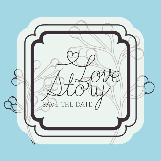 画有树枝和种子的维多利亚式框架图片下载