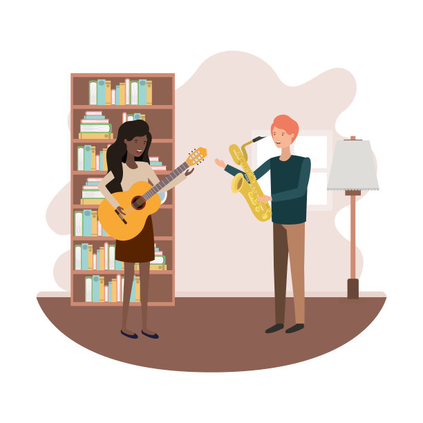 客厅配有乐器图片下载