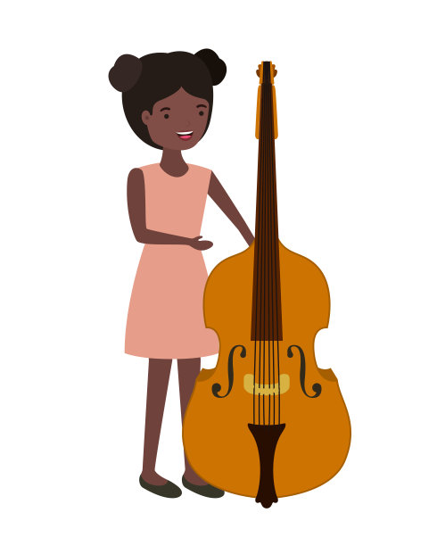 有小提琴性格的年轻女子图片下载