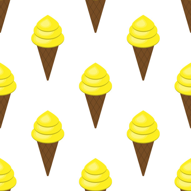 冰淇淋蛋卷巧克力矢量无缝模式图片下载