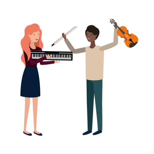 夫妻与乐器头像字符图片下载