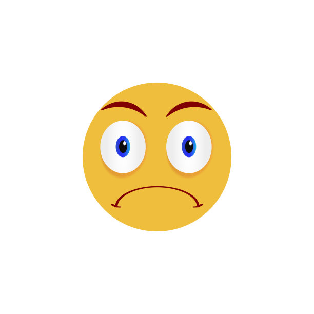 愤怒的脸。表情符号，白色背景上的表情符号。矢量图图片下载