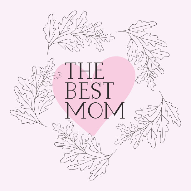 母亲节快乐贺卡用草药心框图片下载