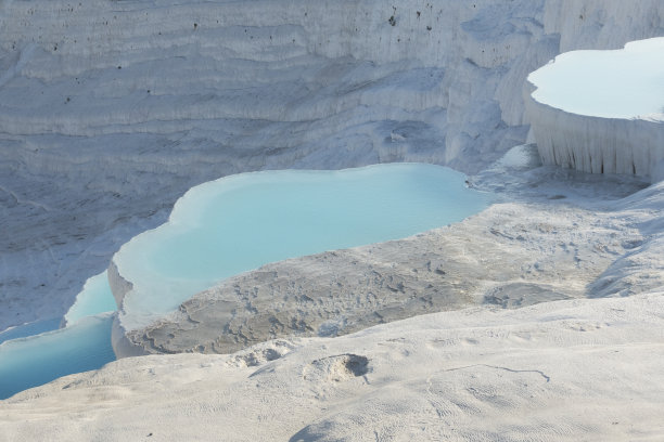 pamukkale的绿松石石灰华池图片下载