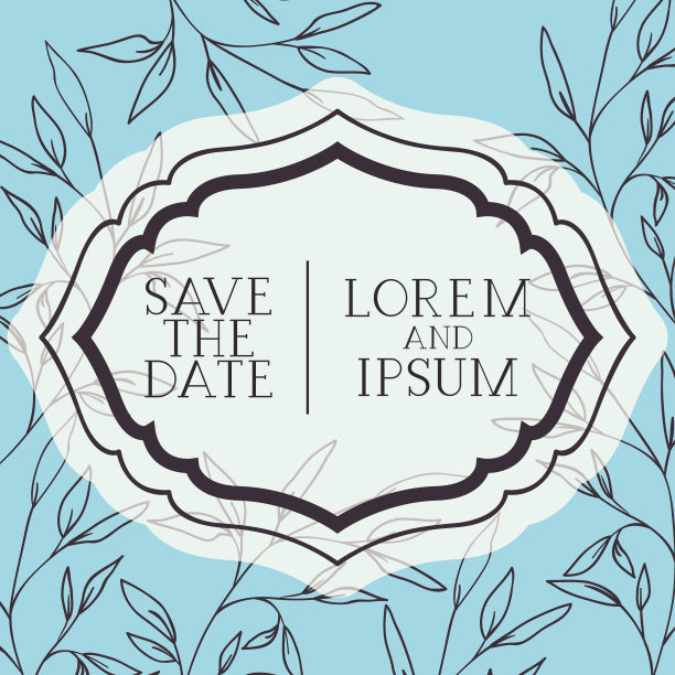 画有树枝和树叶的维多利亚式框架图片下载