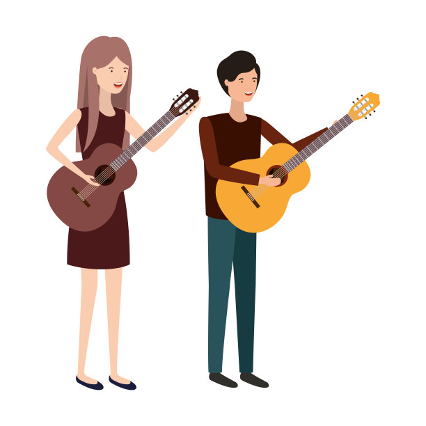 夫妻与乐器头像字符图片下载