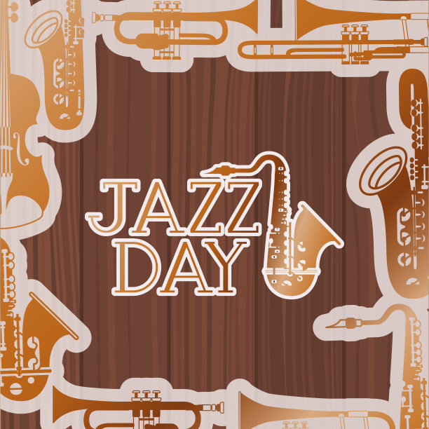 爵士乐日海报与萨克斯管图片下载