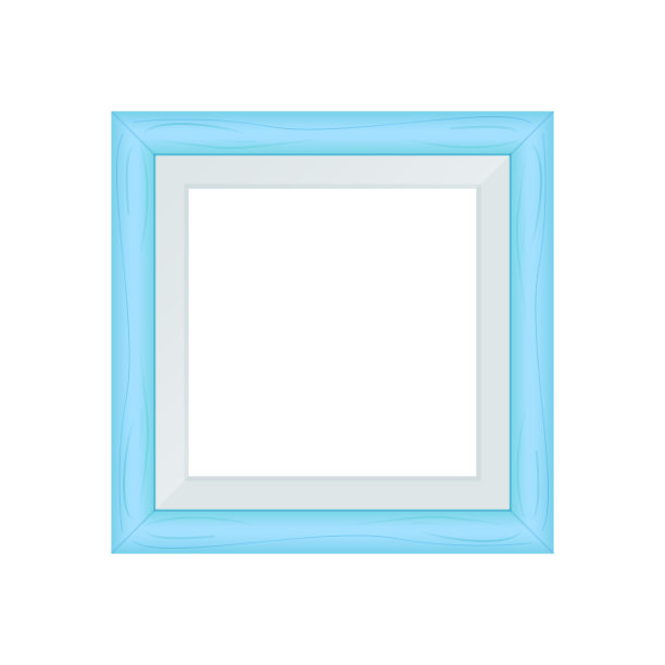 框架蓝色粉彩木空白为图片，方形框的图像蓝色柔和的颜色方形孤立在白色的背景上，空白复古框的图像可爱，空白框的图片别致奢侈在白色上图片下载