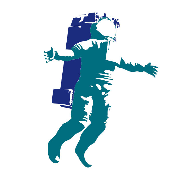 宇航员在白色飞行。矢量插图。图片下载