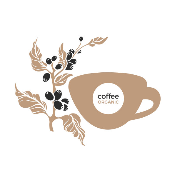 咖啡杯和咖啡枝。向量的象征。简单的贴纸图片下载