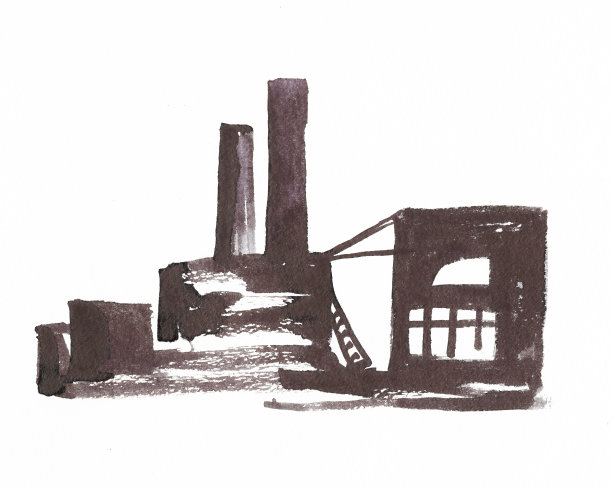 工业插图与工厂，工厂与高管图片下载