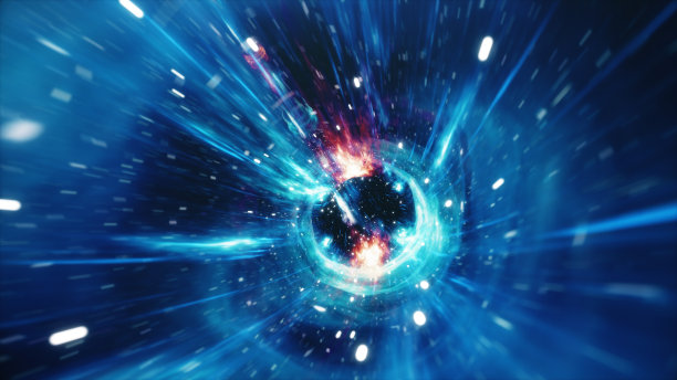 3D插图隧道或虫洞，隧道可以连接一个宇宙与另一个。摘要速度隧道扭曲空间、虫洞或黑洞，克服宇宙临时空间的场景。图片下载