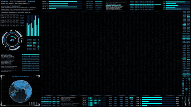 HUD虚拟元素全息图用户屏幕界面。图片下载