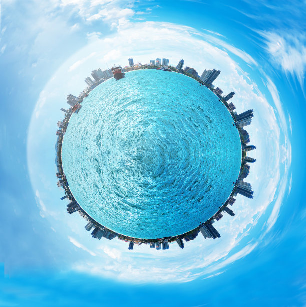 抽象的城市和海洋圈图片下载