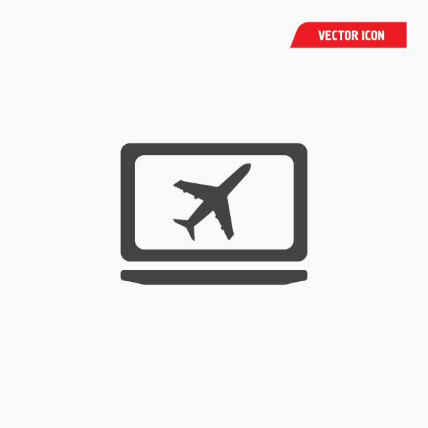 监视器上的机场航空公司图标图片下载