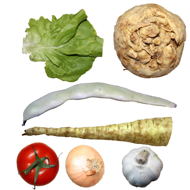 一组新鲜蔬菜孤立在白色背景图片下载
