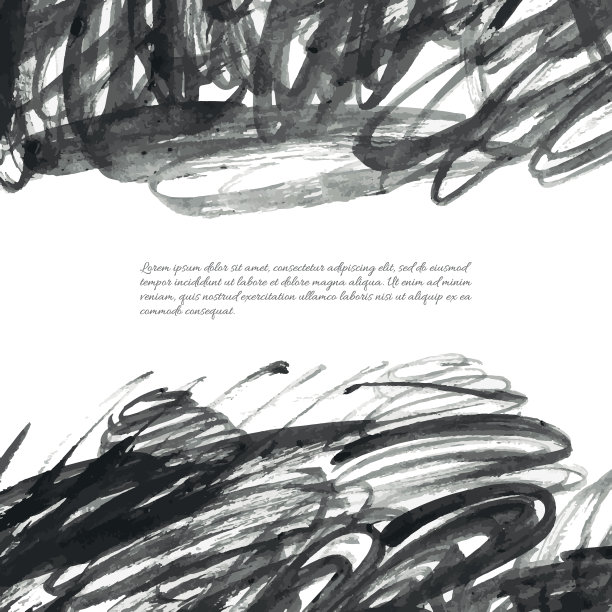 深灰色矢量墨水水彩涂鸦图片下载