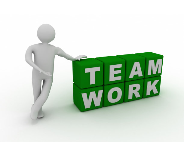 三维渲染的人与团队工作的概念图片下载