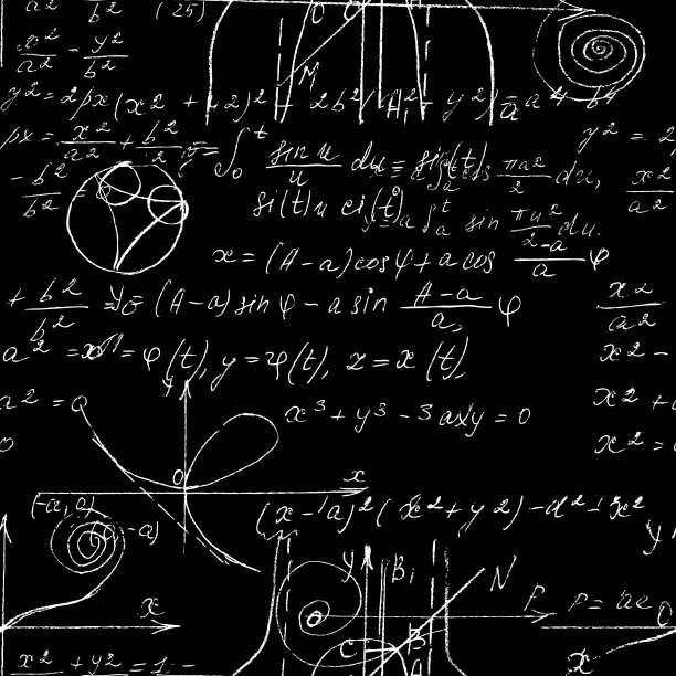 数学无缝模式，无穷模式与手写的各种运算，如加减乘除运算。几何、数学科目。大学讲座。图片下载