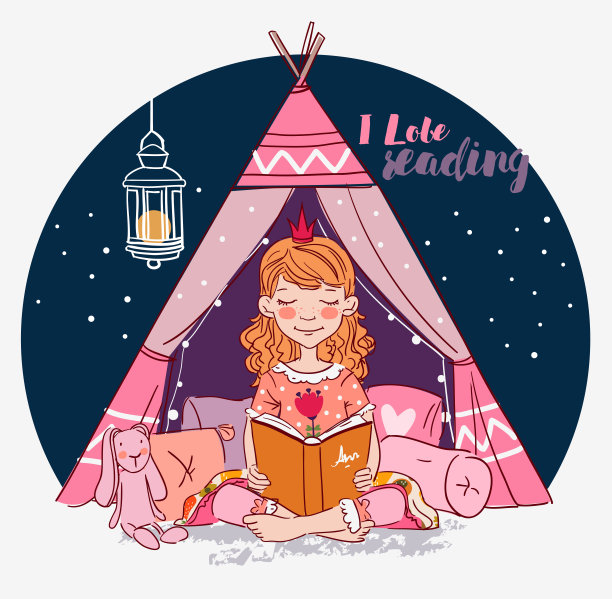 可爱的小女孩戴着皇冠看书。美丽的公主图片下载