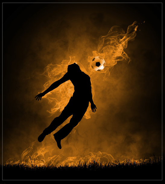 运动员用火的能量形象出卖踢足球的人图片下载