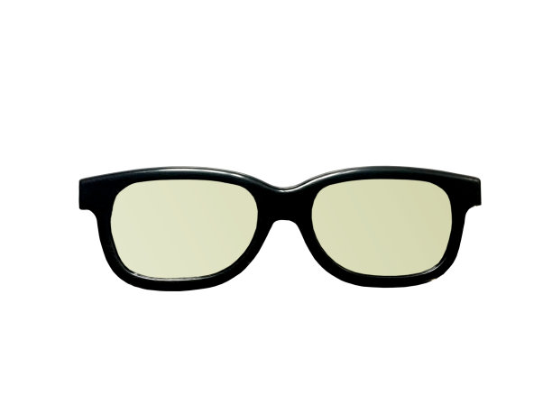 黑色3D眼镜孤立在白色背景上。图片下载