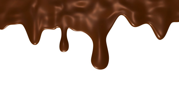 融化的巧克力孤立在白色背景与文字空间。美味可口的甜点概念。图片下载