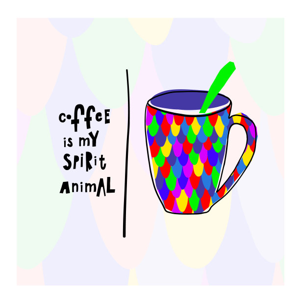 引用爱咖啡排版精神动物杯图片下载