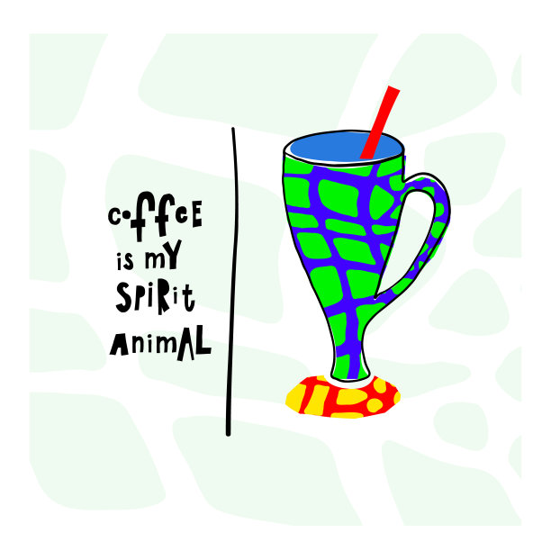 引用爱咖啡排版精神动物杯图片下载