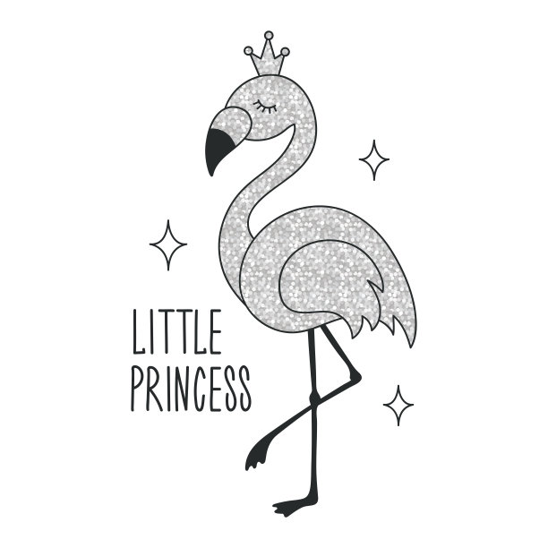 闪光火烈鸟画t恤。我相信火烈鸟文本。为孩子设计。时尚插画，现代风格的服装。少女的打印。闪闪发光,火烈鸟。图片下载