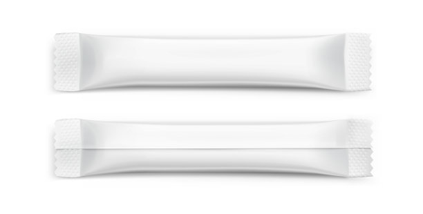 现实的贴纸包装的产品的食品和化妆品行业在白色的背景。图片下载