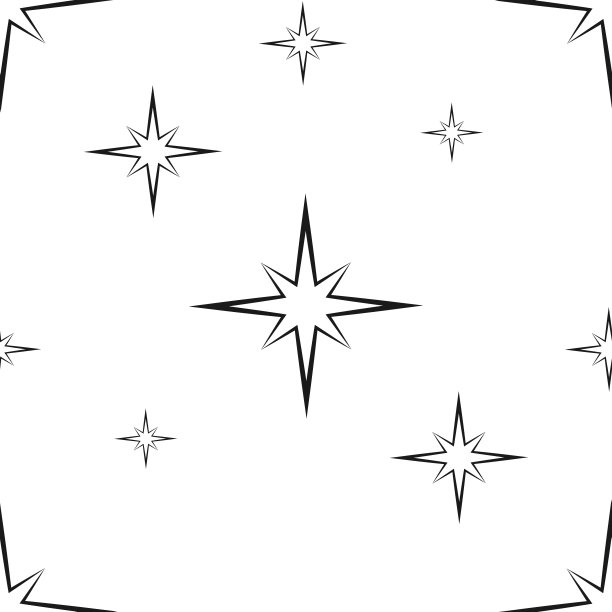 星星。风的玫瑰。模式。无缝的矢量图。艺术线。平的。图片下载